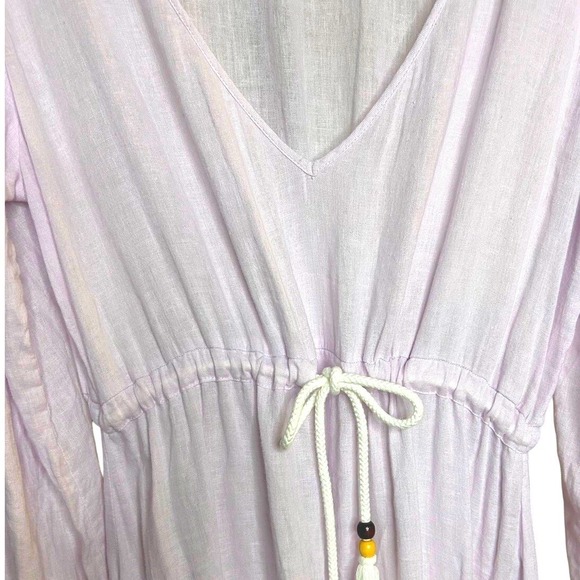 Joie Beach Dress Coverup-size Medium, Lavender, Linen Blend, Tie waist swim - Picture 4 of 5